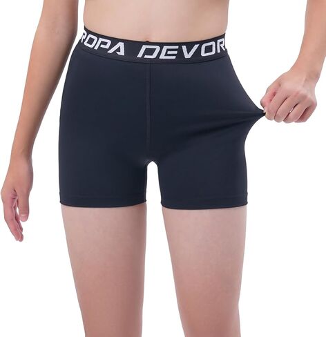 شورت مضغوط للكرة الطائرة من الألياف اللدنة للفتيات مقاس 3 بوصات من DEVOROPA، شورت يوجا قابل للتمدد للشباب والجمباز والرقص والرقص بدون جيوب in Kuwait