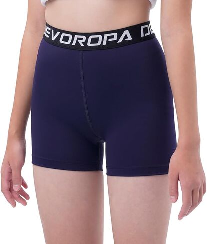 شورت مضغوط للكرة الطائرة من الألياف اللدنة للفتيات مقاس 3 بوصات من DEVOROPA، شورت يوجا قابل للتمدد للشباب والجمباز والرقص والرقص بدون جيوب in Kuwait