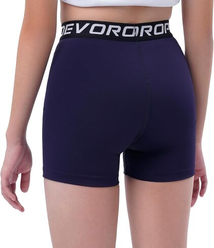 شورت مضغوط للكرة الطائرة من الألياف اللدنة للفتيات مقاس 3 بوصات من DEVOROPA، شورت يوجا قابل للتمدد للشباب والجمباز والرقص والرقص بدون جيوب in Kuwait