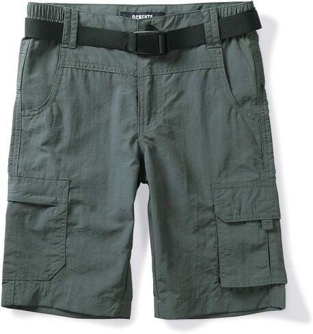 Boys' & Men Quick Dry Hiking Shorts Elastic Waist Athletic Outdoor Camping Fishing Grey Tag 170-11-12 Years in Kuwait