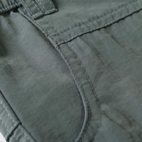 Boys' & Men Quick Dry Hiking Shorts Elastic Waist Athletic Outdoor Camping Fishing Grey Tag 170-11-12 Years in Kuwait