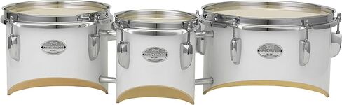 مجموعة Pearl MJT680/CXN33 Junior Marching Trio مقاس 6 بوصة × 6.5 بوصة و8 بوصة × 6.5 بوصة و10 بوصة × 6.5 بوصة وحامل مع شريط قبضة فاتر VGTB، أسود (4 عبوات) in Kuwait