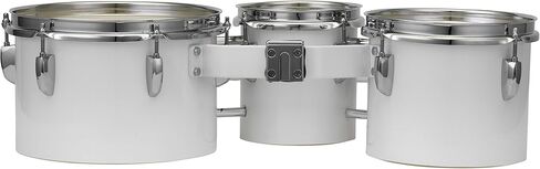 مجموعة Pearl MJT680/CXN33 Junior Marching Trio مقاس 6 بوصة × 6.5 بوصة و8 بوصة × 6.5 بوصة و10 بوصة × 6.5 بوصة وحامل مع شريط قبضة فاتر VGTB، أسود (4 عبوات) in Kuwait