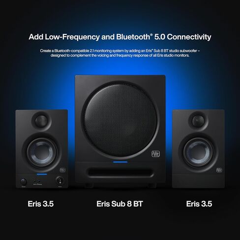 شاشات استوديو PreSonus Eris 3.5، زوج — سماعات مراقبة نشطة تعمل بالطاقة لإنتاج الموسيقى في المجال القريب، كمبيوتر مكتبي، صوت Hi-Fi in Kuwait