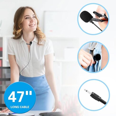 Voice Amplifier for Teachers Personal Lapel Microphone/Wired Microphone Headset - Loudly Rechargeable Portable Microphone with Speaker, 2000mAh Small Pa System with Headset Microphone Classroom ect in Kuwait