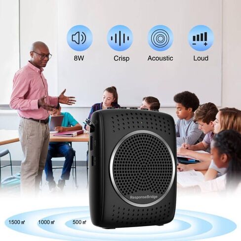 Voice Amplifier for Teachers Personal Lapel Microphone/Wired Microphone Headset - Loudly Rechargeable Portable Microphone with Speaker, 2000mAh Small Pa System with Headset Microphone Classroom ect in Kuwait