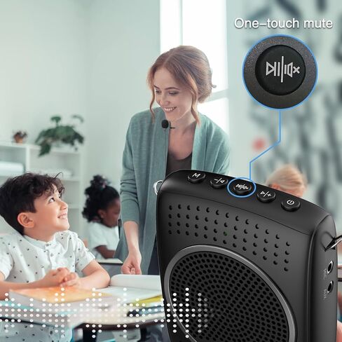 Voice Amplifier for Teachers Personal Lapel Microphone/Wired Microphone Headset - Loudly Rechargeable Portable Microphone with Speaker, 2000mAh Small Pa System with Headset Microphone Classroom ect in Kuwait