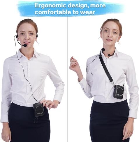 Voice Amplifier for Teachers Personal Lapel Microphone/Wired Microphone Headset - Loudly Rechargeable Portable Microphone with Speaker, 2000mAh Small Pa System with Headset Microphone Classroom ect in Kuwait