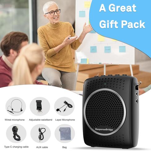 Voice Amplifier for Teachers Personal Lapel Microphone/Wired Microphone Headset - Loudly Rechargeable Portable Microphone with Speaker, 2000mAh Small Pa System with Headset Microphone Classroom ect in Kuwait