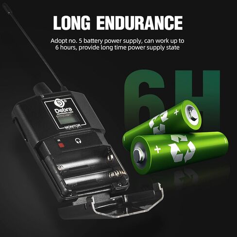 نظام مراقبة الأذن D Debra Audio PRO ER-202 UHF ثنائي القناة لاسلكيًا مع نوع مراقبة للمسرح، وجهاز استقبال للاستوديو، والجيتار، وأداء النطاق (4 أجهزة محمولة مع جهاز إرسال) in Saudi Arabia