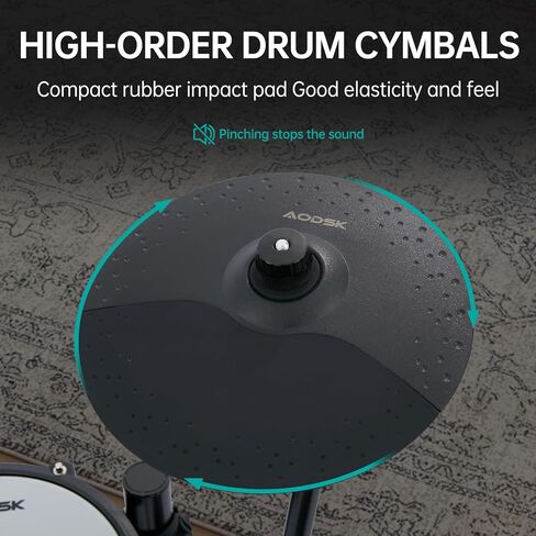 مجموعة الطبول الكهربائية، مجموعة الطبول الإلكترونية للبالغين مع 455 صوتًا، وسادات طبلة شبكية، وعصي الطبل، ودواسات شديدة التحمل، وعرش الطبل، وسماعات الرأس متضمنة - (UAED-5DS) in Kuwait