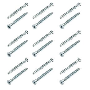 25Pcs Silver Confirmat Screws,M7 x 50mm, Hex Socket Drive Countersunk Self-Tapping Furniture Connecting Screw Set, Sturdy and Easy-to-Install Socket Head Screws，Hardware Parts Screws