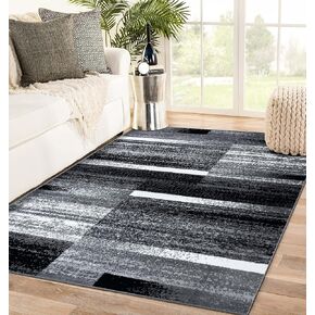 LUXE WEAVERS Lagos Collection 9248 Grey 4x5 Art Deco Geometric Area Rug