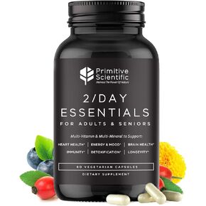 Primitive Scientific Whole Food Multivitamin for Women (120 Vegetarian Capsules) for Holistic Health, Natural Women’s Multivitamin for Immune Support, Heart Health, Energy, Cleansing, and More