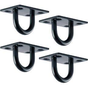 Alise 4Pcs Ceiling Hook Pad Eye Plate Top Hooks Hanging Marine Hardware for Yoga Hammock Swing Suspension Boat Sandbag Plant Basket,Stainless Steel Wall/Ceiling Mount,Brushed,DD008LS-4P