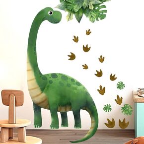 Large Dinosaur Wall Decals - Watercolor Dino Footprint Wall Stickers - Nursery Kids Baby Boys Room Daycare Playroom Classroom Wall Decor
