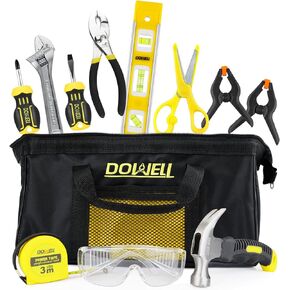 DOWELL Kids Tool Set with Tool Bag including Real Metal Hand Tools for Boys& Girls, Children&Junior Learning Tool Kit for Home DIY, Age 8+