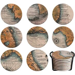 قواعد أكواب دارات الماصة مع مجموعة حامل مكونة من 8 قطع، قواعد للمشروبات، هدية فريدة من نوعها للترحيب بالمنزل الجديد، قاعدة أكواب مستديرة مقاس 4 بوصات لغرفة النوم، المنزل، المكتب، البار، غرفة الطعام، غرفة المعيشة، المطبخ (ماندالا) in Kuwait