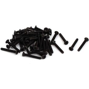 uxcell M1.6x6mm Grade 10.9 Countersunk Flat Head Hex Socket Cap Screw Black 50pcs