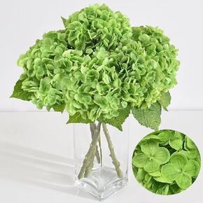 21" Real Touch Blue Hydrangea Artificial Flowers, 3Pcs Full Latex Large Faux Hydrangea Flowers for Dining Table Centerpiece, Outdoor Wedding Bouquets, Home Party Decor-Blue