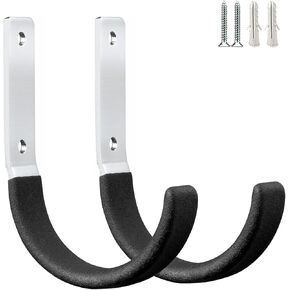 Heavy Duty Steel Garage Hooks,Garage Storage Utility Hooks,Heavy Duty Garage Garden Tool Organizer,Steel Wall Mount Hooks, Garden Hose Hanger, Small Garden U Hooks (Black 2 Pack)