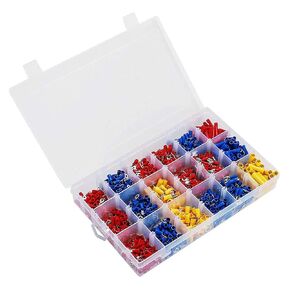 Eagles 1200Pcs Assorted Crimp Terminals, Wire Connectors, Mixed Assorted Lug Kit, Spade Ring Set for Automotive, Electrical Wirings, LED Lighting, Home DIYer(Color: Red, Blue Yellow)