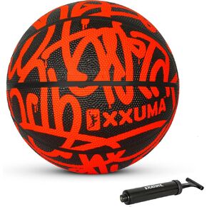 XXUMA Grafiti Official Regulation Size 7 (29.5 inches) Rubber Basketball Deep Channel Construction Streetball Made for Indoor Outdoor Basketball Games with Free Pump
