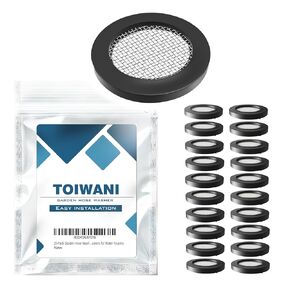20-Pack Garden Hose Washers with Metal Screen - Heavy Duty Black Rubber Seals for Standard 3/4" Garden Hose Fittings - Leak-Proof O-Ring Gaskets for Water Faucets