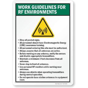 SmartSign "Work Guidelines For RF Environments" Sign | 10" x 14" Aluminum