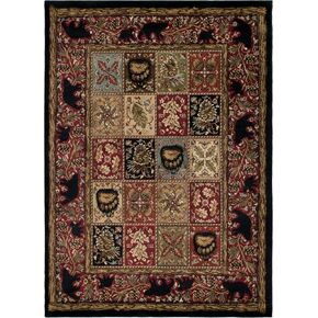 Rustic Lodge Persian Black 8x10 Area Rug, 7'10x9'10