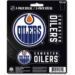 FANMATS NHL Edmonton Oilers Team Decal, 3-Pack, Blue