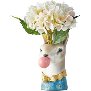Rabbit Blowing Bubbles Creative Vase Decoration Ornaments Art Vase Artificial Flower Vase Dried Flower Vase Home Living Room Table Art Statue