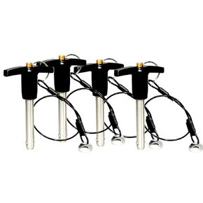 4Pcs Stainless Steel T - Handle Lock Pins, 1/4"~5/8"Pin Dia. 2"~5"Usage Length Push-Button Quick Release Pin Safety Pin Handle Stop Pin with Lanyard Cable (Pin Dia(MM): 6, Usage Length(MM):80)