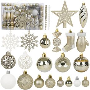 Artmag 135 Pcs Christmas Ball Ornaments Set, Pre-Tied Shatterproof Plastic Assorted Christmas Balls for Xmas Tree Hanging Decorations Festival Party Holiday Decor (Purple)