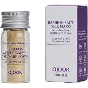 OJOOK Bamboo Salt Silk Floss with Beeswax - 1 Spool (33yd) | Pine Flavor, All Natural, Plastic Free & Refillable, Hydroxyapatite Infused, Bouncy Italian Silk, PFAS Free in Saudi Arabia