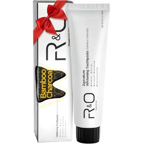R&O Ageratum Whitening Toothpaste with Bamboo Charcoal, 3.53 oz - Great for Teeth Whitening, Removes Stubborn Stains, Long - Lasting Fresh Breath, Reduces Plaque, Promotes Oral Health