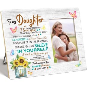 OTINGQD Mom Picture Frame,Mom Gift from Daughter,Birthday Day Gift for Mom from Daughter,Love Between Mother and Daughter Sunflower Photo Frame Gift for Mom Chirstmas Mother's Day