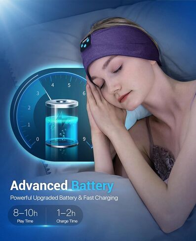 Voerou Sleep Headphones Wireless Bluetooth - سماعات رأس قابلة للتعديل قابلة للغسل للنوم، أدوات تقنية للنوم الجانبي، التمرين، الركض، اليوغا، الأرق، السفر، التأمل in Kuwait