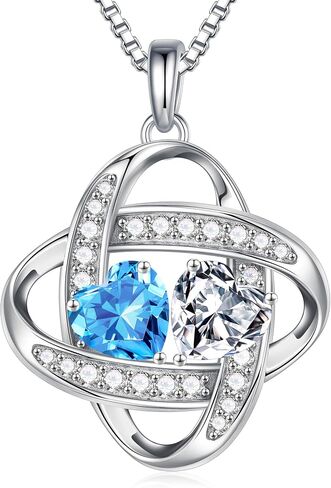 MOOSEA Moissanite Necklace Christmas Gifts for Women - S925 Sterling Silver Love Knot Birthstone Moissanite Necklace 1.2ct D Color VVS1 Clarity, Anniversary Valentines Birthday Gift for Wife Women Her in Saudi Arabia