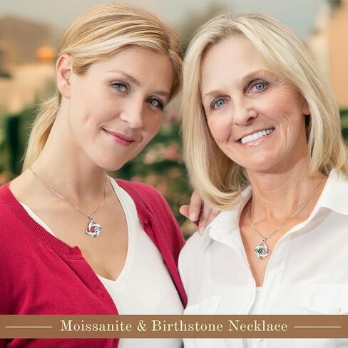 MOOSEA Moissanite Necklace Christmas Gifts for Women - S925 Sterling Silver Love Knot Birthstone Moissanite Necklace 1.2ct D Color VVS1 Clarity, Anniversary Valentines Birthday Gift for Wife Women Her in Saudi Arabia