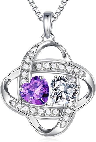 MOOSEA Moissanite Necklace Christmas Gifts for Women - S925 Sterling Silver Love Knot Birthstone Moissanite Necklace 1.2ct D Color VVS1 Clarity, Anniversary Valentines Birthday Gift for Wife Women Her in Kuwait