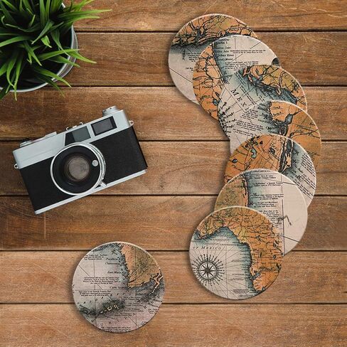 قواعد أكواب دارات الماصة مع مجموعة حامل مكونة من 8 قطع، قواعد للمشروبات، هدية فريدة من نوعها للترحيب بالمنزل الجديد، قاعدة أكواب مستديرة مقاس 4 بوصات لغرفة النوم، المنزل، المكتب، البار، غرفة الطعام، غرفة المعيشة، المطبخ (ماندالا) in Kuwait