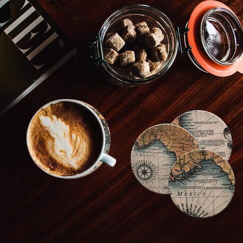 قواعد أكواب دارات الماصة مع مجموعة حامل مكونة من 8 قطع، قواعد للمشروبات، هدية فريدة من نوعها للترحيب بالمنزل الجديد، قاعدة أكواب مستديرة مقاس 4 بوصات لغرفة النوم، المنزل، المكتب، البار، غرفة الطعام، غرفة المعيشة، المطبخ (ماندالا) in Kuwait