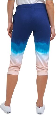 Tommy Hilfiger Sport Womens Blue Pocketed Drawstring Waist Elastic Cuffs Ombre Cropped Pants XL in Saudi Arabia