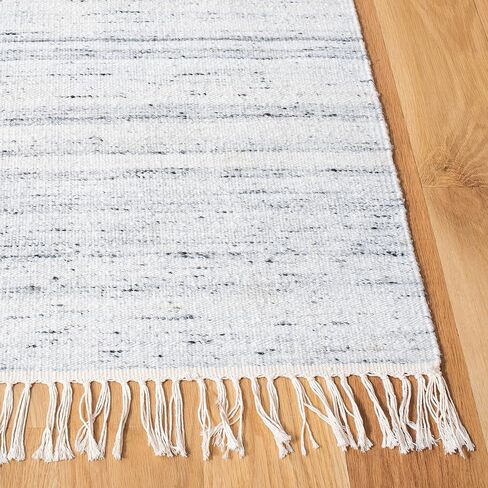 SAFAVIEH Kilim Collection Runner Rug - 2'3" x 9', Ivory & Grey, Handmade Wool, Ideal for High Traffic Areas in Living Room, Bedroom (KLM551A) in Saudi Arabia