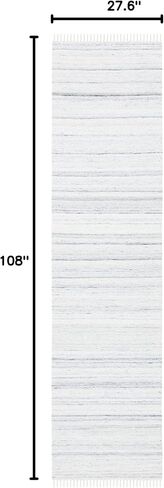 SAFAVIEH Kilim Collection Runner Rug - 2'3" x 9', Ivory & Grey, Handmade Wool, Ideal for High Traffic Areas in Living Room, Bedroom (KLM551A) in Saudi Arabia