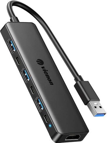USB 3.0 Hub with SD/TF Card Reader, VIENON 5 in 1 USB Extender USB Splitter with SD/Micro SD Memory Card Reader and 3 USB 3.0 Ports for PC, Laptops, Surface Pro, MacBook, iMac Pro in Kuwait