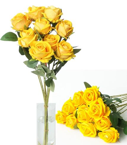 Rose Flower, Artificial Rose Flower, Holiday Decorations, Lifelike Silk Flowers/9 Pieces (Blue Rose Flower) in Saudi Arabia