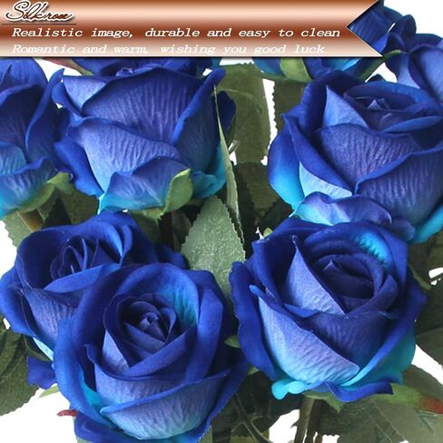 Rose Flower, Artificial Rose Flower, Holiday Decorations, Lifelike Silk Flowers/9 Pieces (Blue Rose Flower) in Saudi Arabia