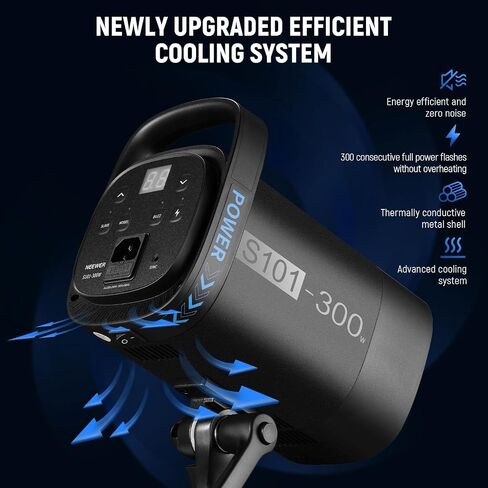 NEEWER 600Ws Studio Monolight Flash Light Kit: 2 Pack S101-300W PRO 5600K Strobe Lights with 2.4G Trigger/150W Modeling Lamps/Bowens Mount/Softboxes/Stands/Reflector/Bag, Compatible with QPRO in Saudi Arabia